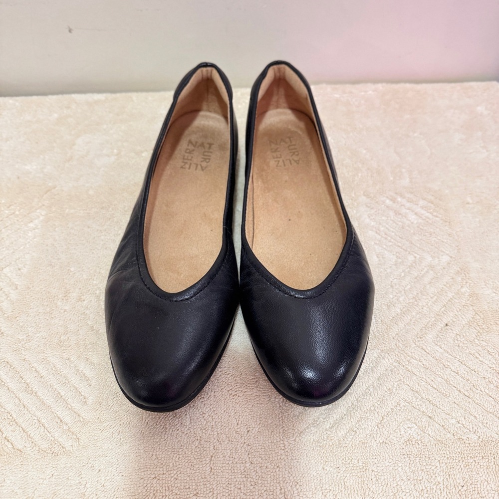 Naturalizer Women Black Leather Ballet Flats Slip On Shoes Size 8 M - Picture 2 of 9